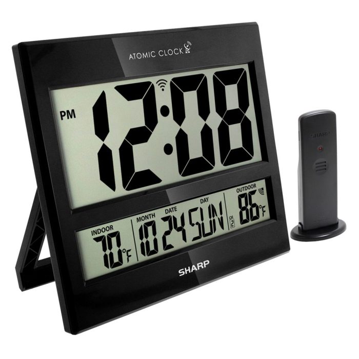 SHARP Atomic Clock - Atomic Accuracy - Never Needs Setting! -New Gloss Black Style - Jumbo 3 ...